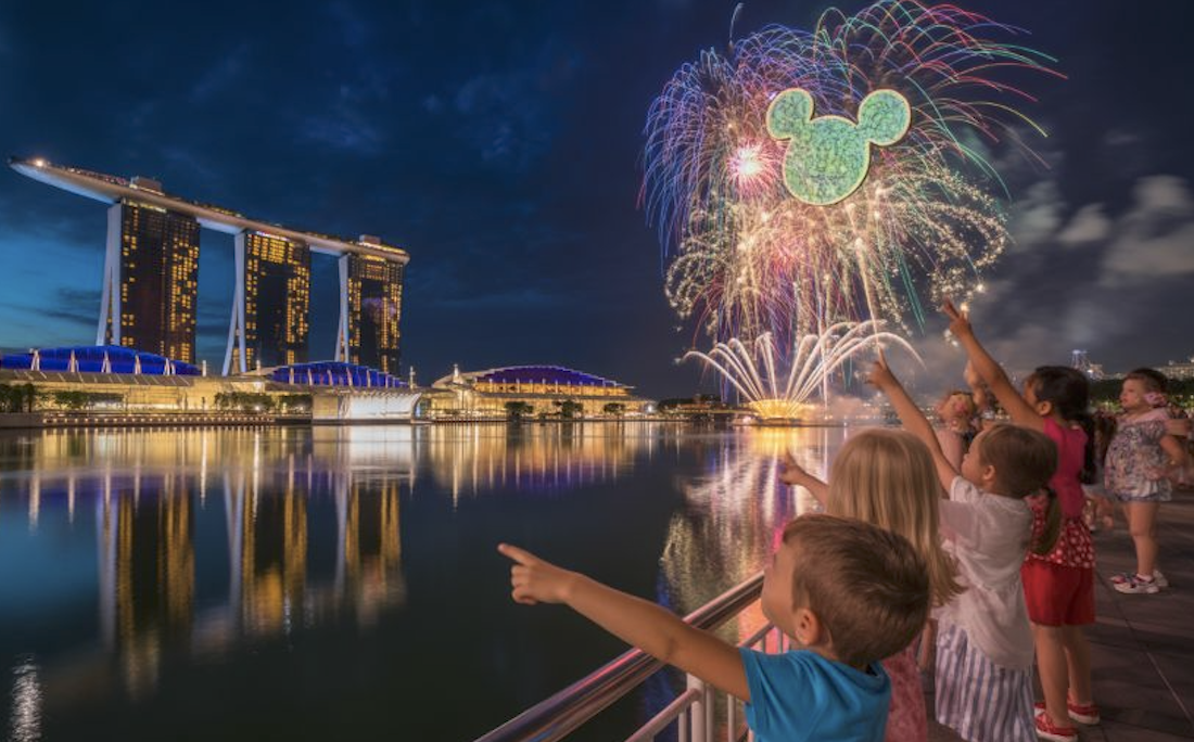Disney Adventure Fireworks Light Up Singapore's Marina Bay Skies in March